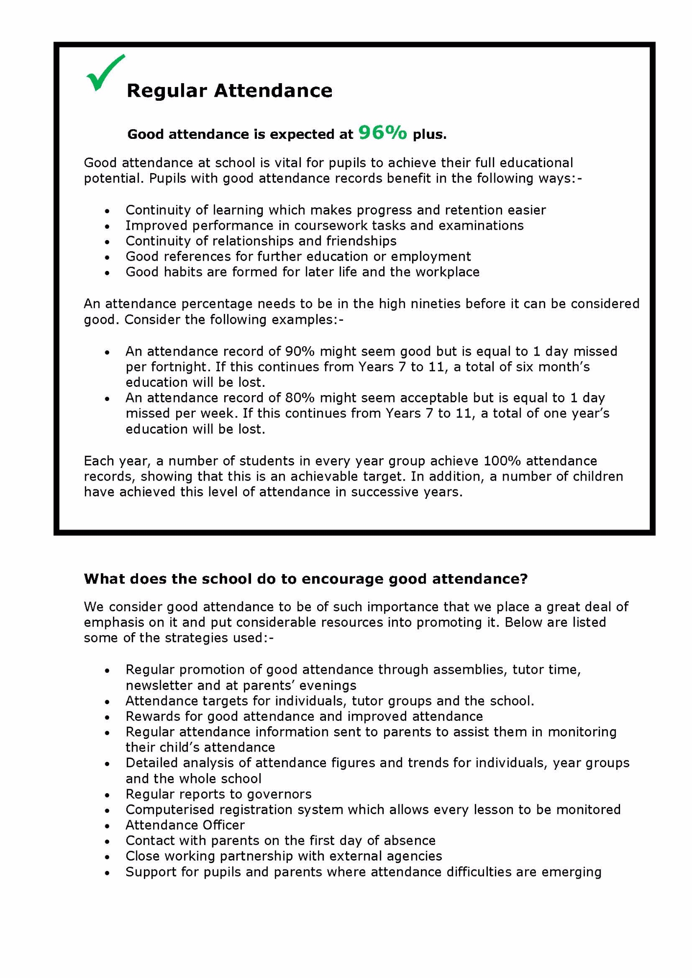 school attendance records